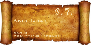 Vavra Tuzson névjegykártya